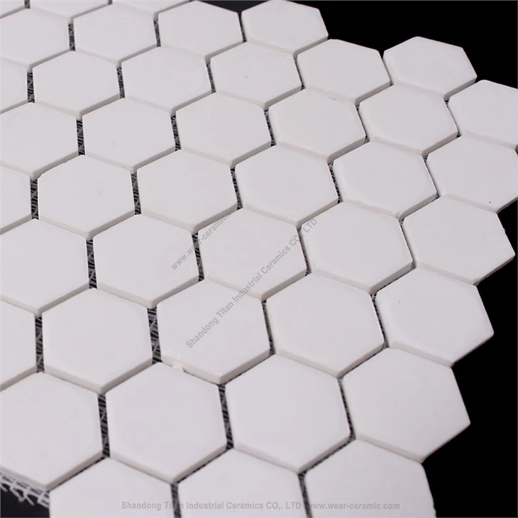 Dense Alumina 92% 95%Alumina Ceramic Hexagonal Tile Mat